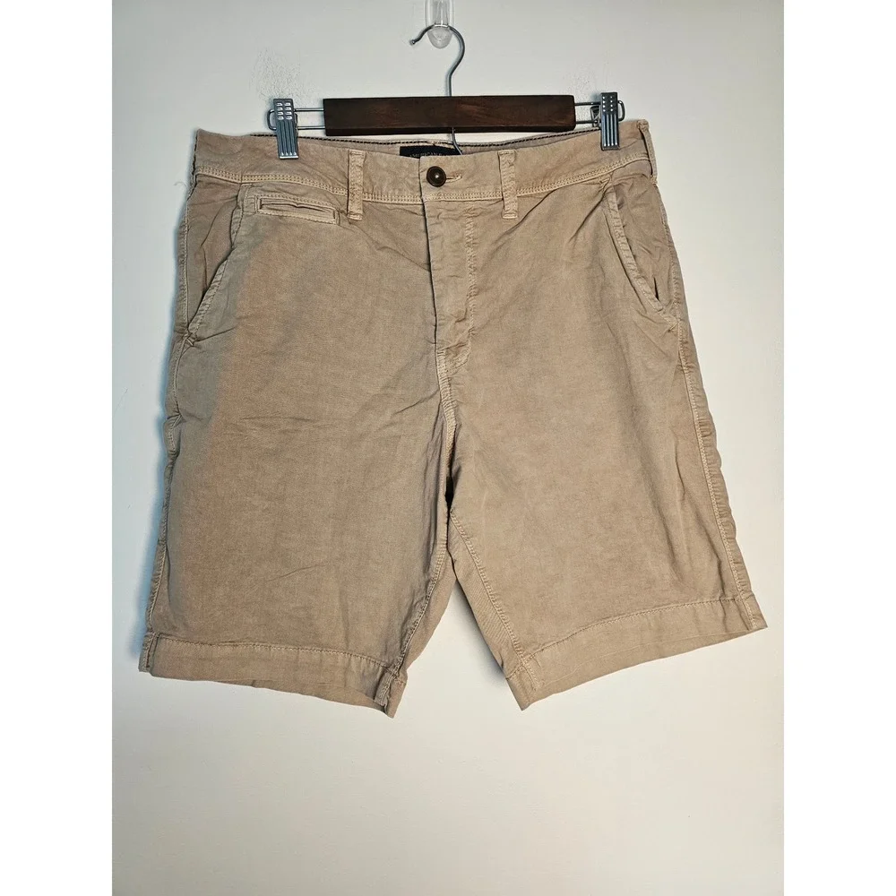 Classic American Eagle Chino Shorts Mens 32 Khaki Tan Ne(x)t Level Flex Stretch
